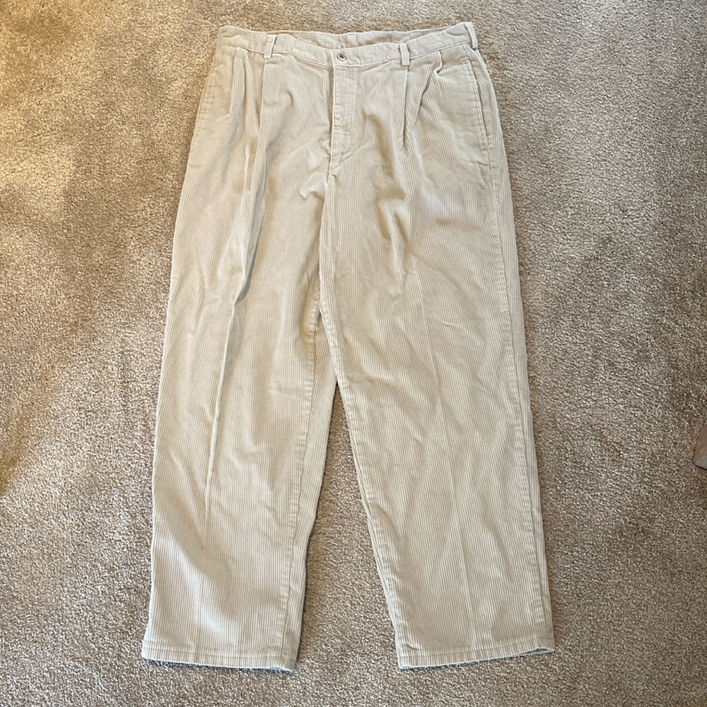 Lands End Cream Corduroy Cord Pants Trousers Size W36 x L29 - Picture 3 of 7